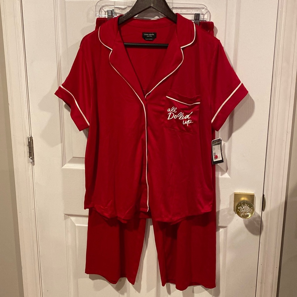 BNWT Kate Spade Red Pajama Set Women’s Size Large